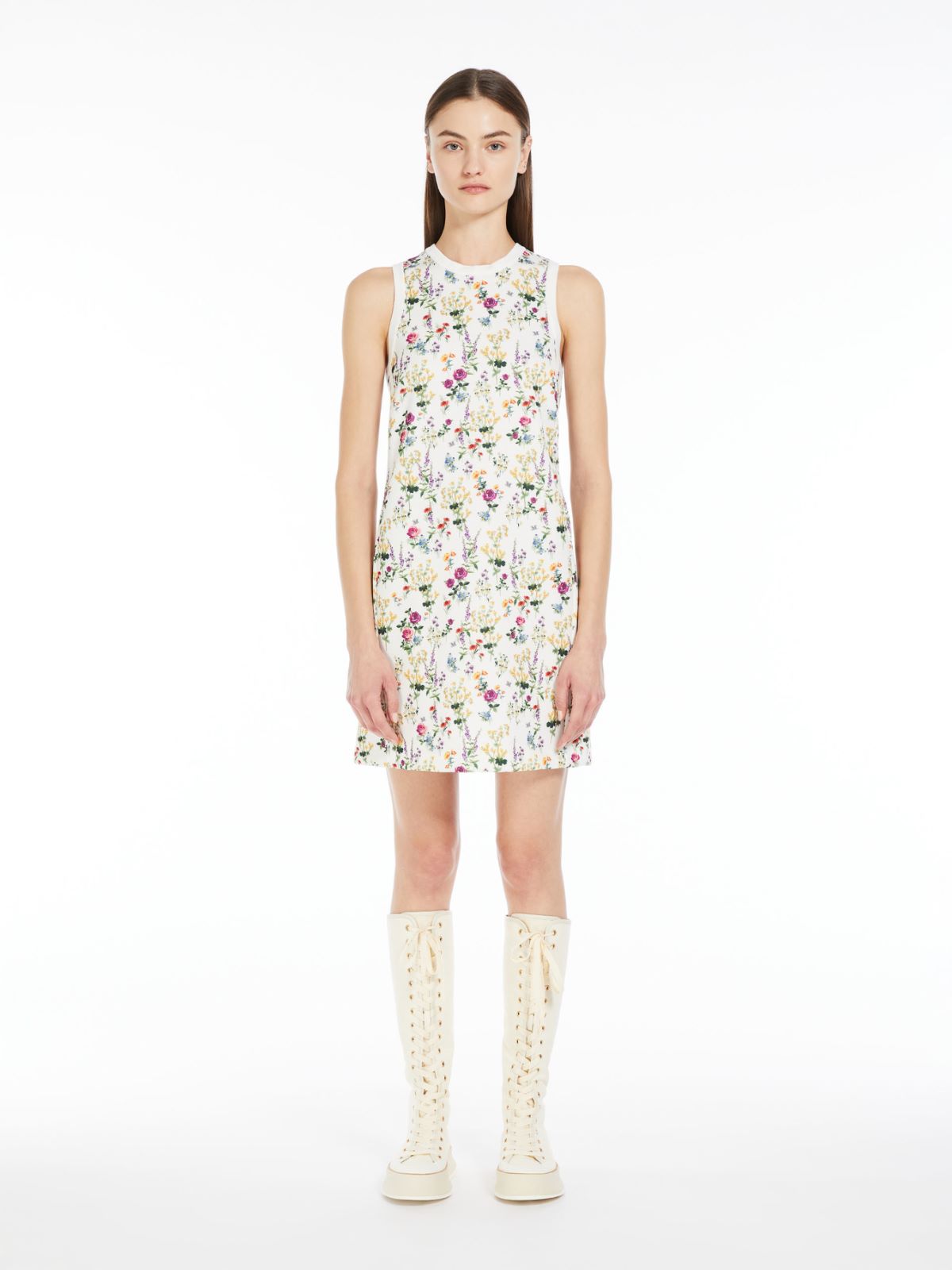 Short printed scuba dress