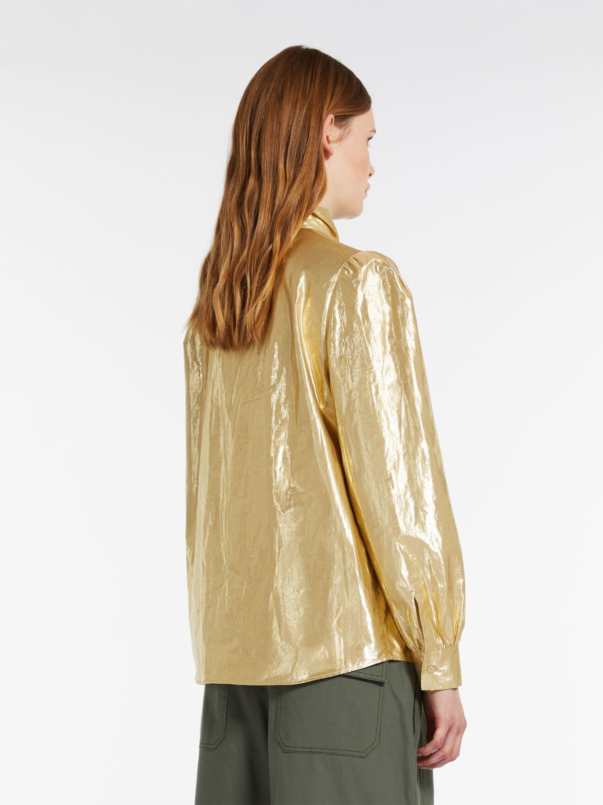 Taffeta pussy-bow shirt