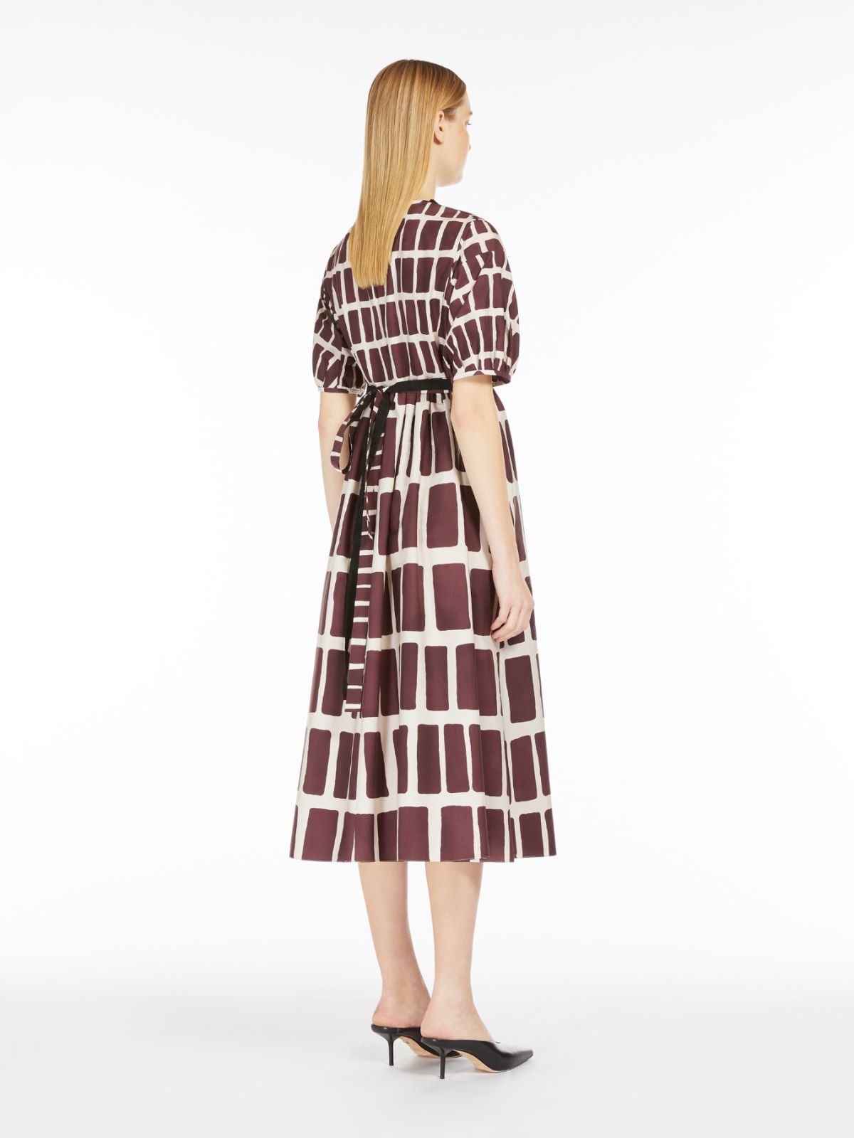 Midi dress in printed poplin