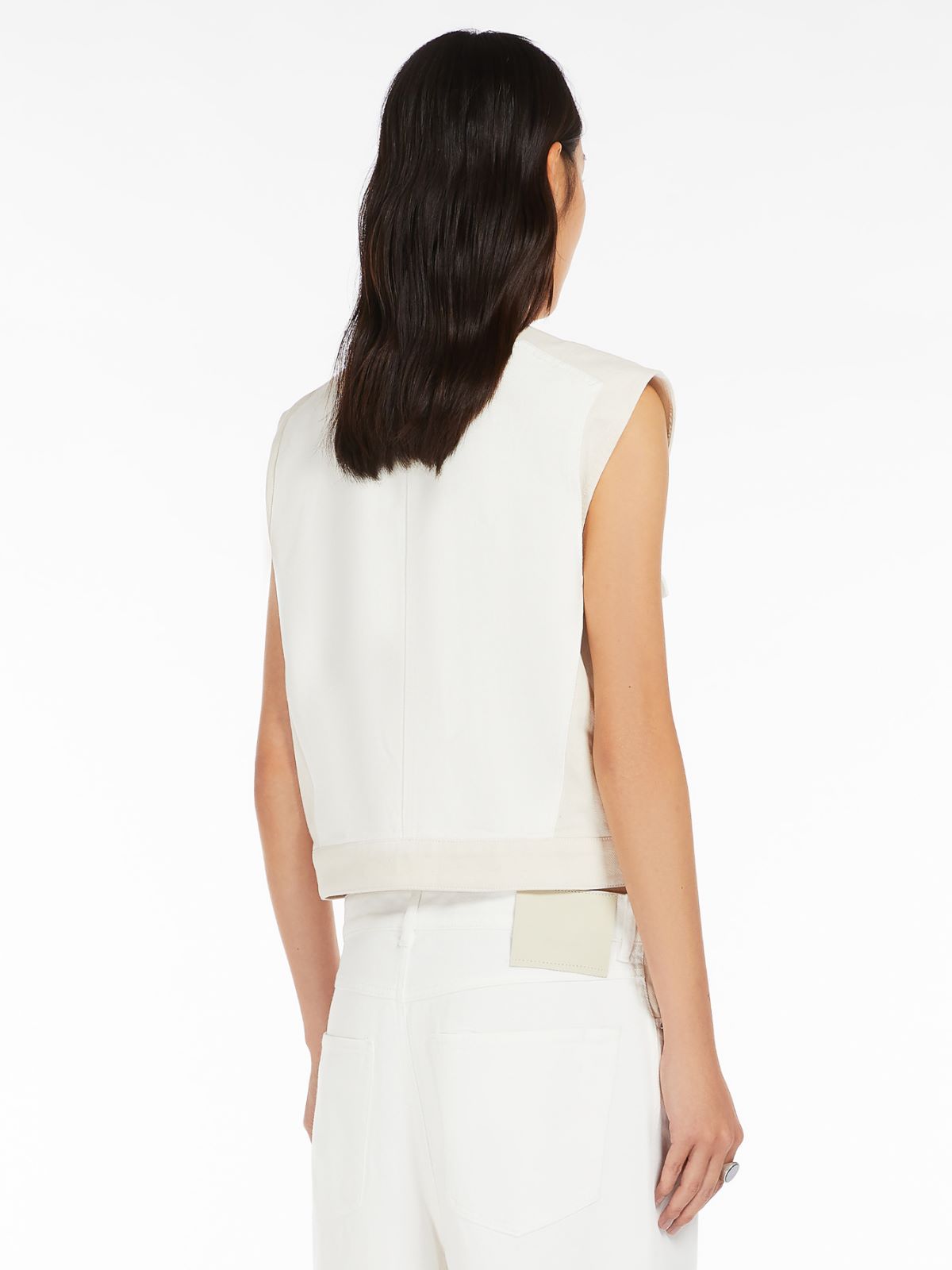 Double-colour denim waistcoat