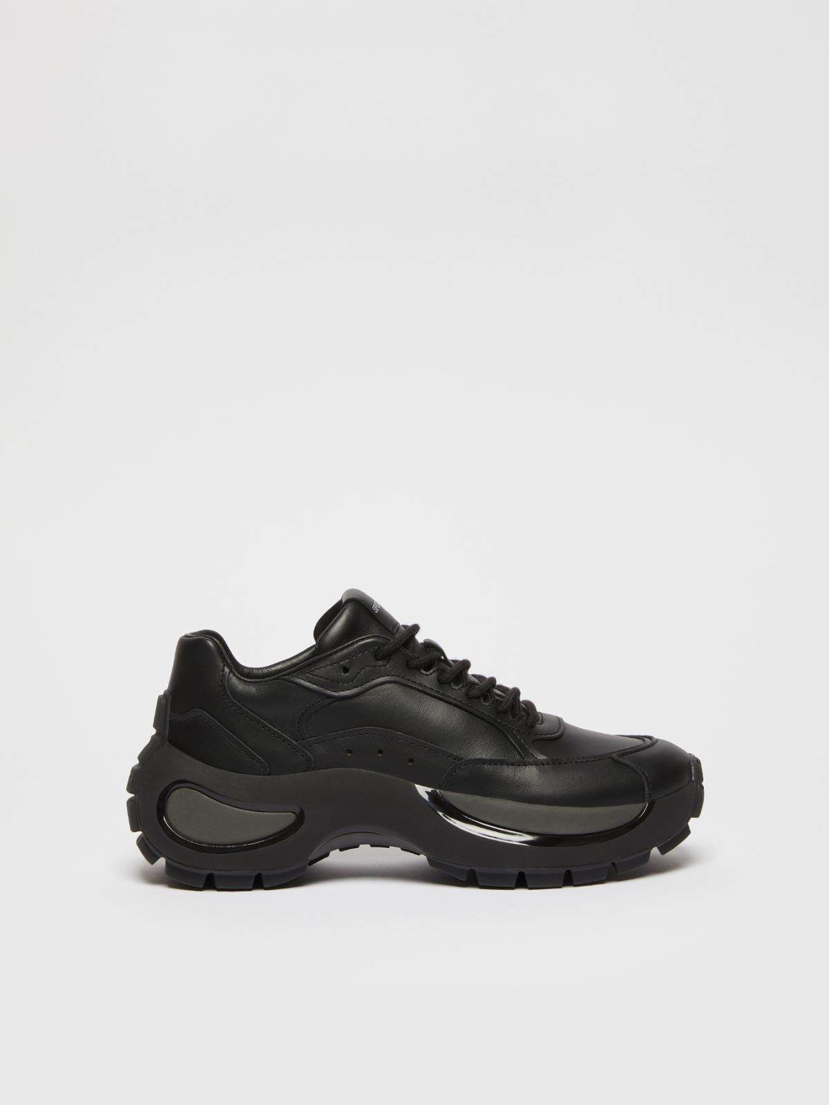 Chunky-sole leather sneakers