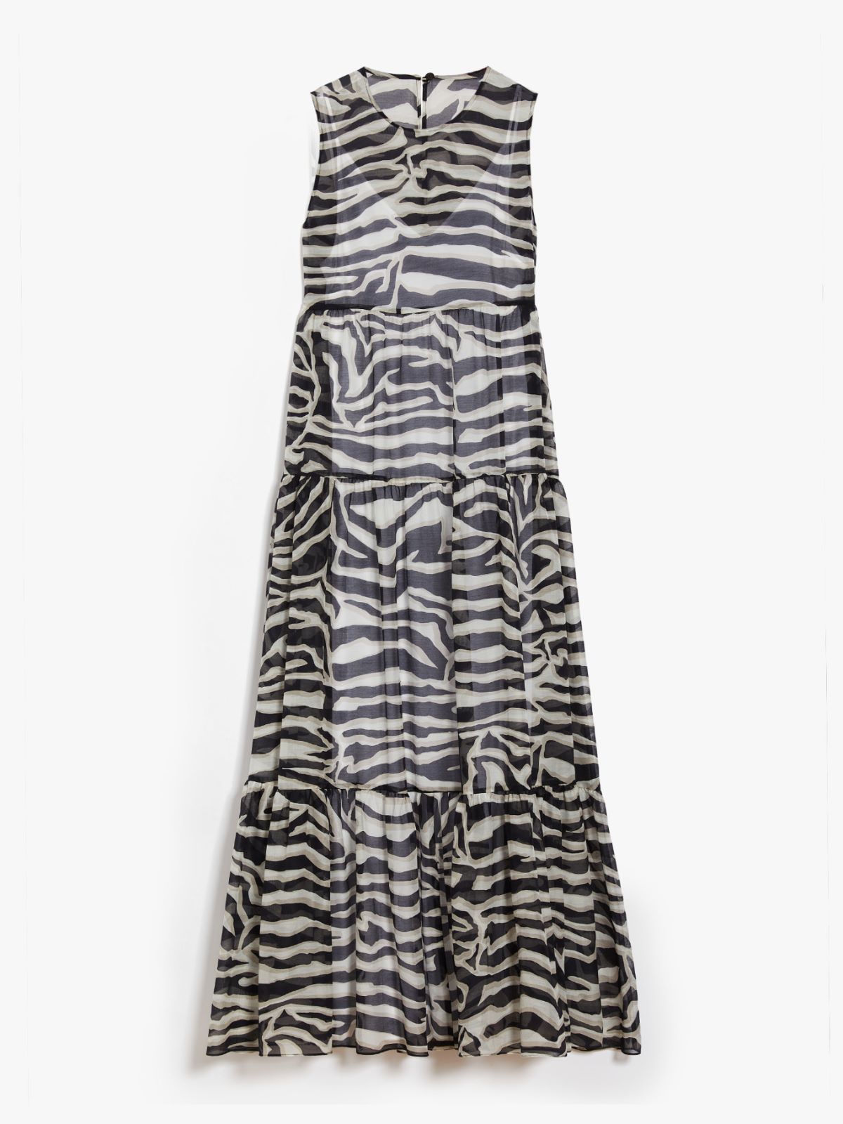 Long animal-print muslin dress