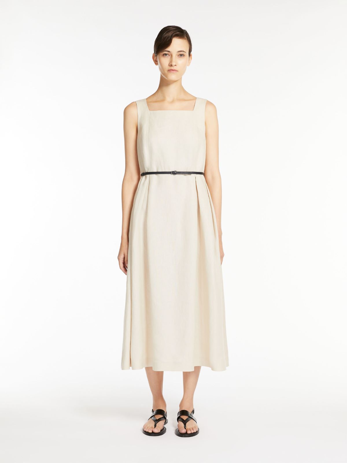 Linen dress with belt