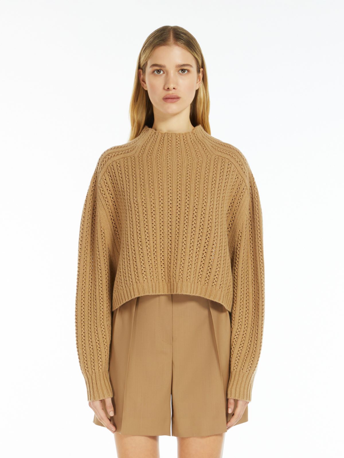Wool and cashmere cropped jumper