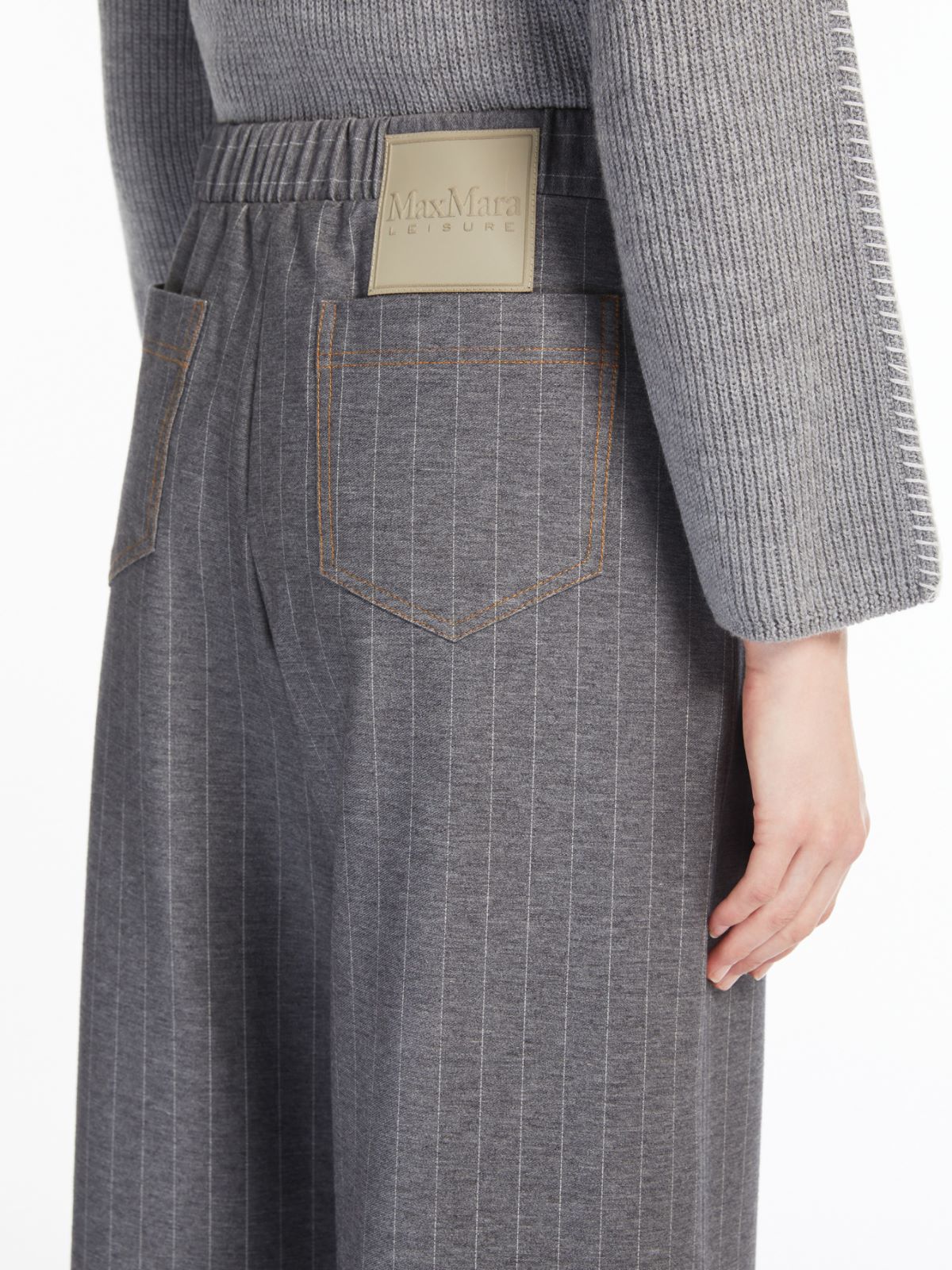 Wide jersey trousers