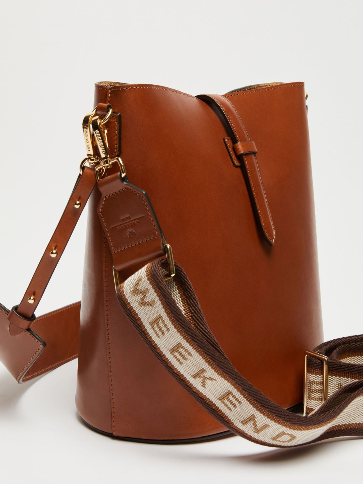 Leather bucket bag