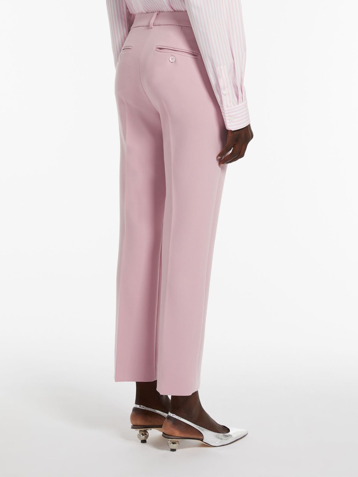 Straight-fit viscose canvas trousers