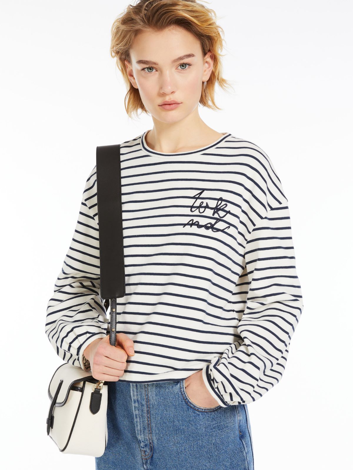Boxy striped organic cotton T-shirt