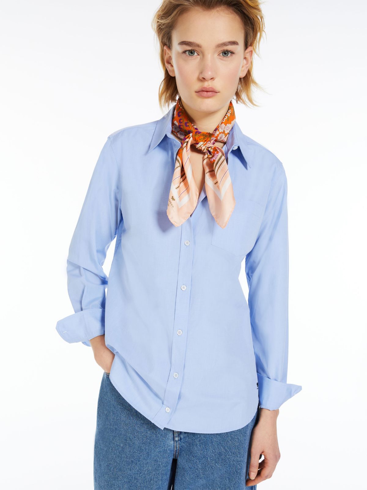 Straight poplin shirt