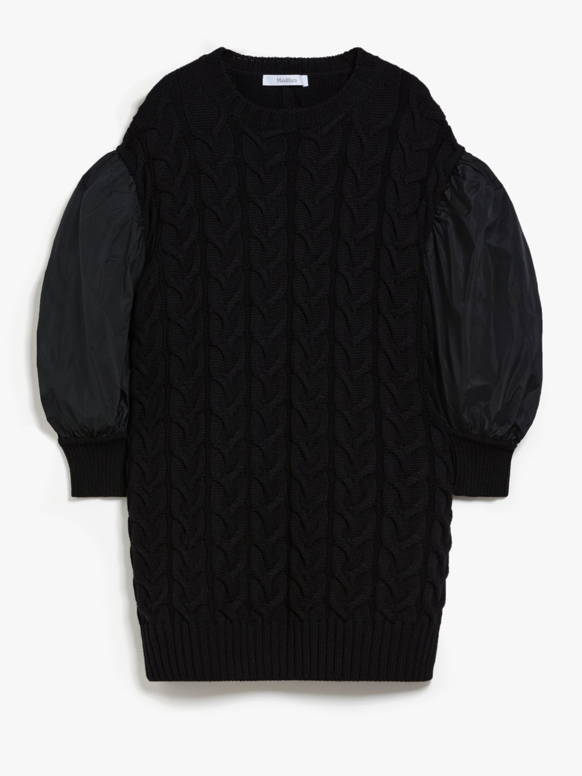 Wool dress with balloon sleeves