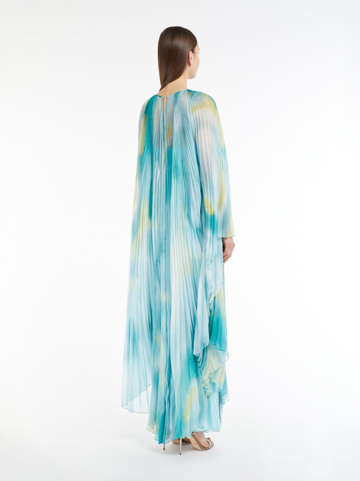 Kaftan dress in printed chiffon
