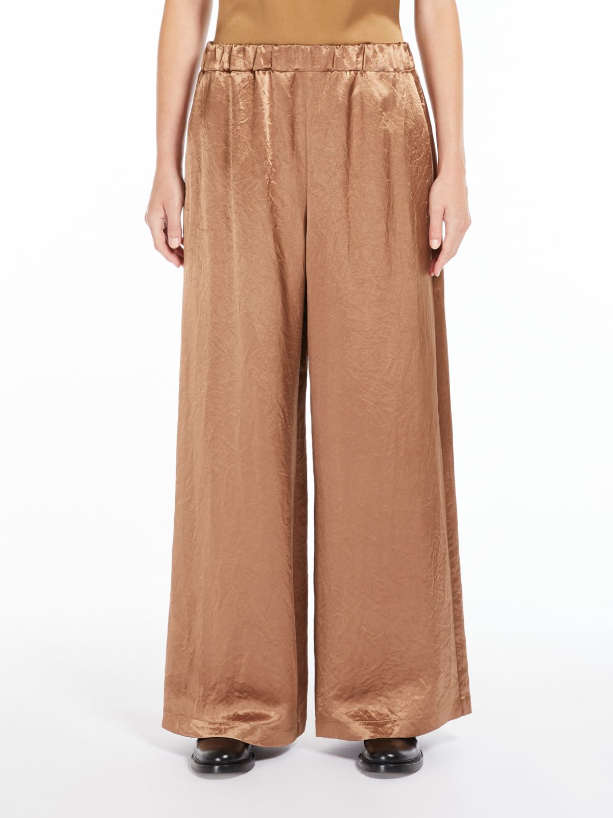 Cropped satin trousers