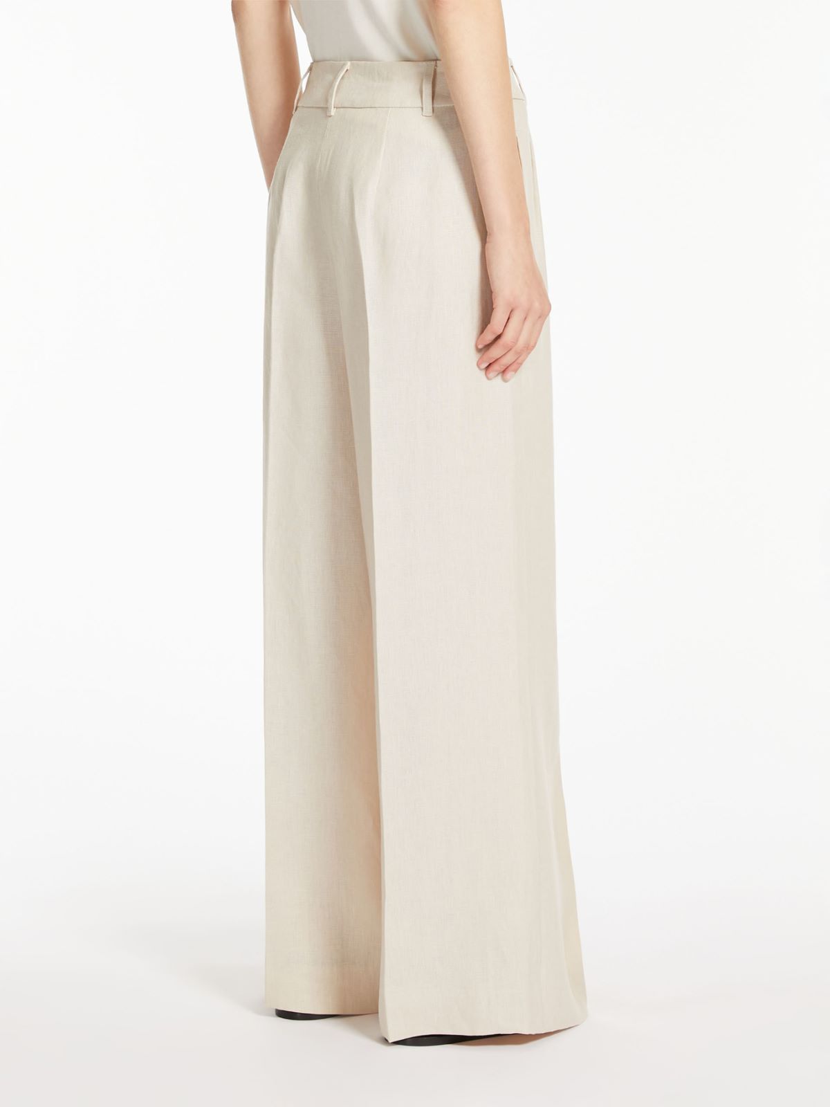 Wide-fit linen trousers