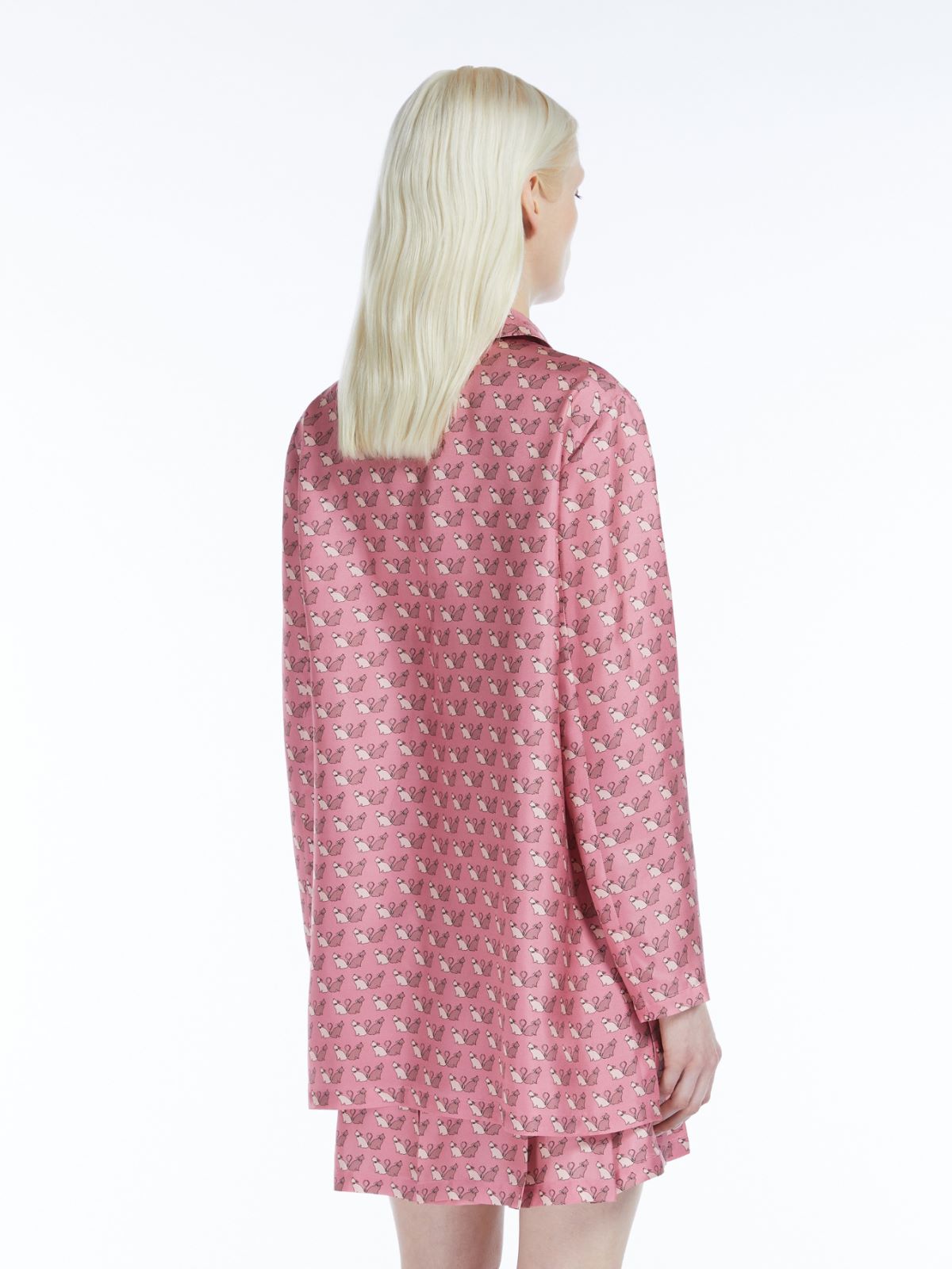 Printed silk twill shirt