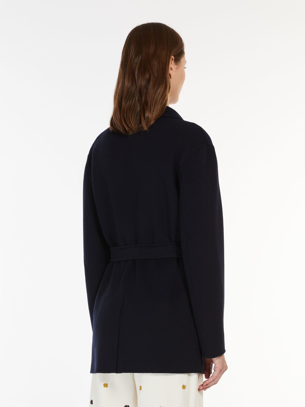 Oversized belted wool jacket