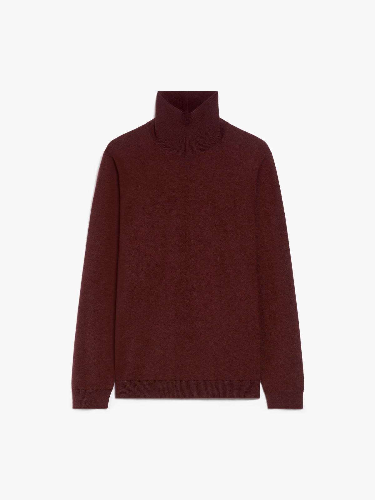 Silk and wool polo-neck sweater