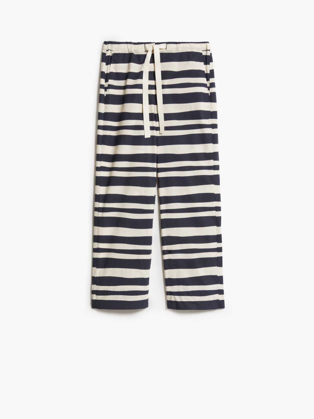 Poplin trousers with drawstring