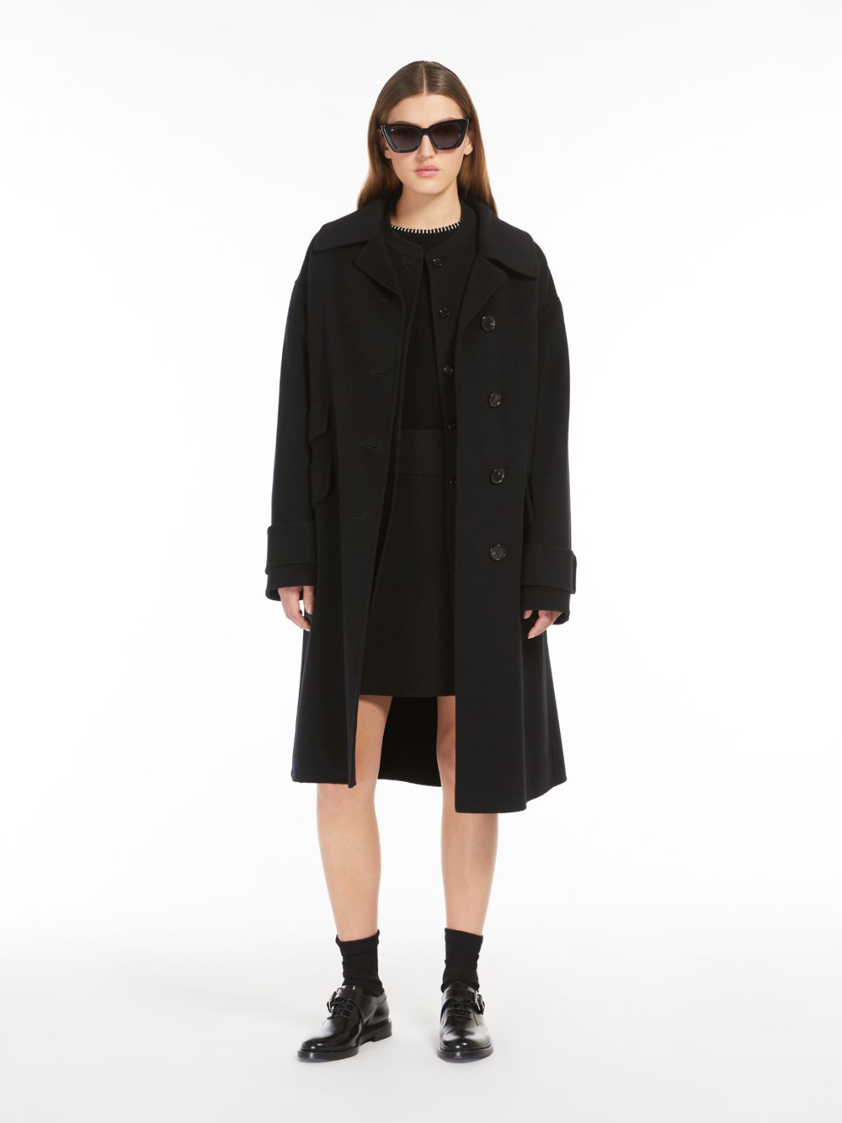 Wool single-breasted coat