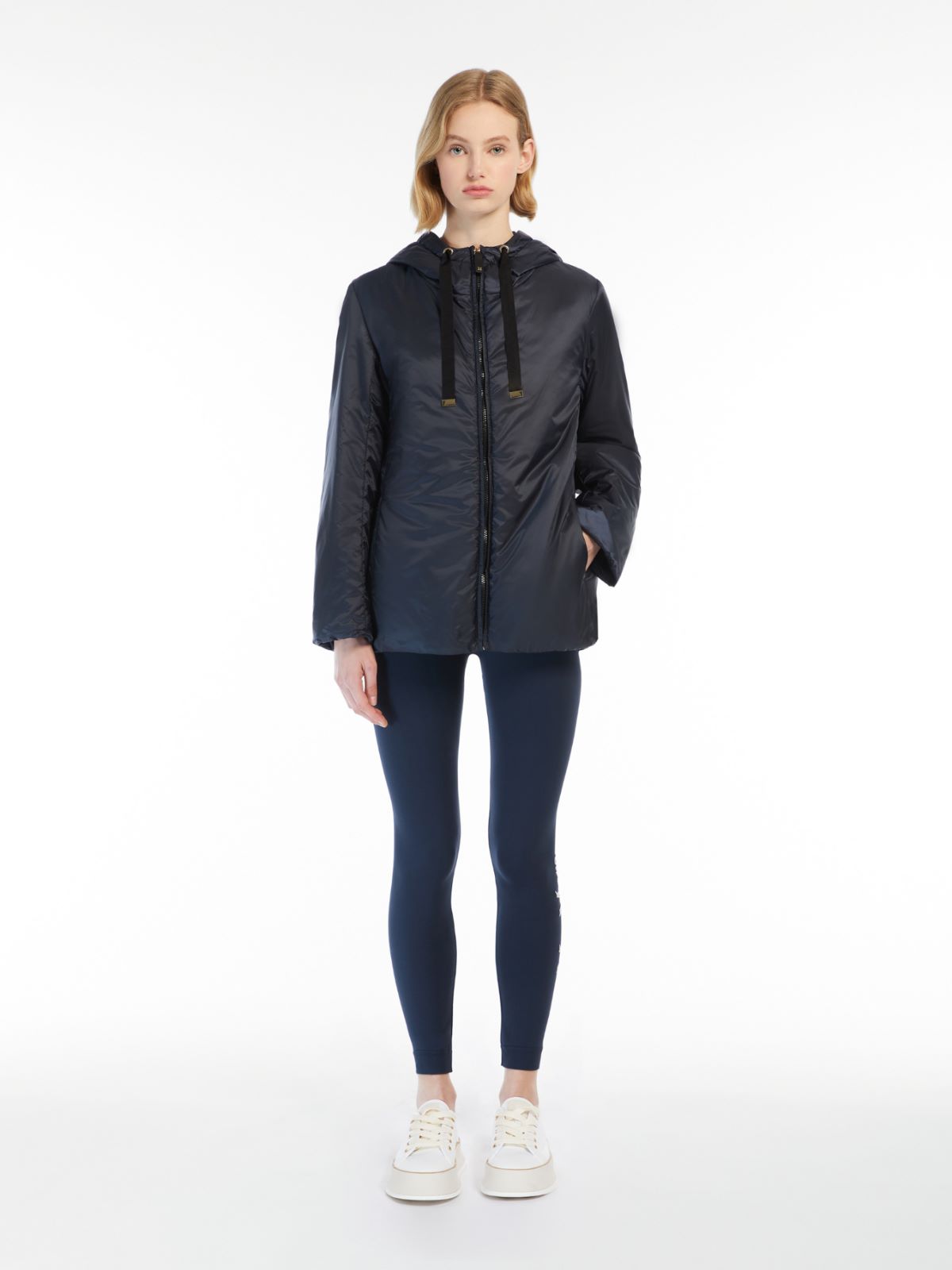 Water-repellent technical canvas travel sweatshirt