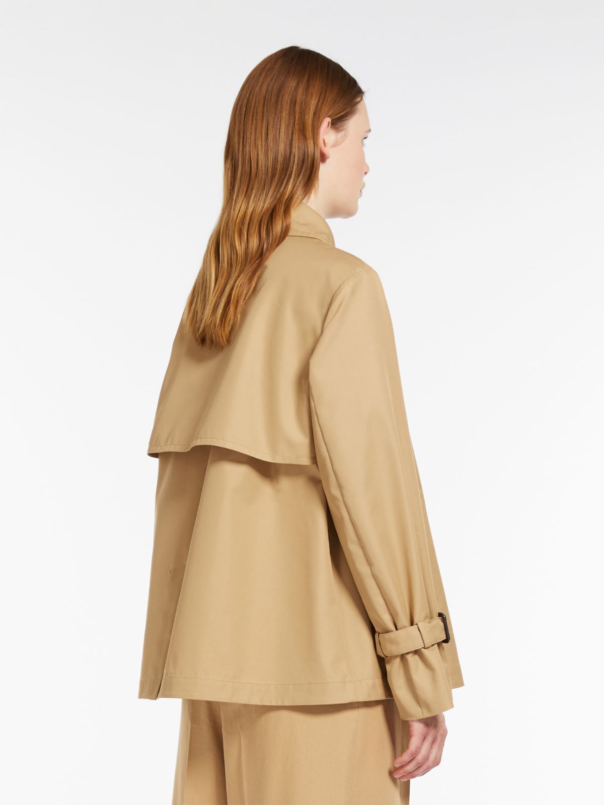 Water-repellent gabardine trench coat