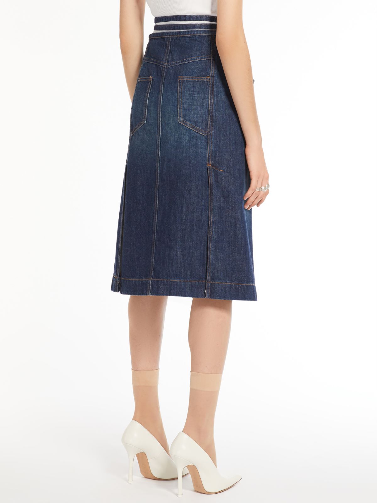 Denim wrap skirt