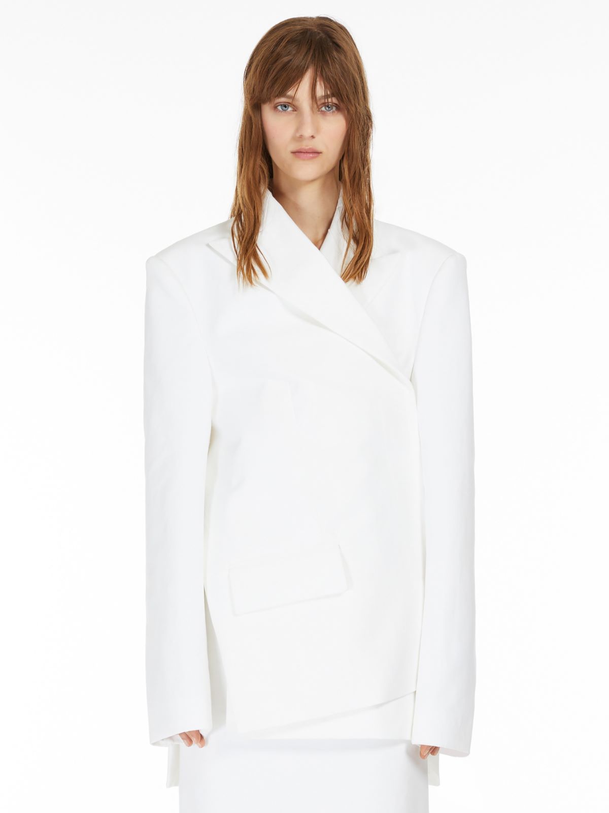 Asymmetric double-breasted blazer