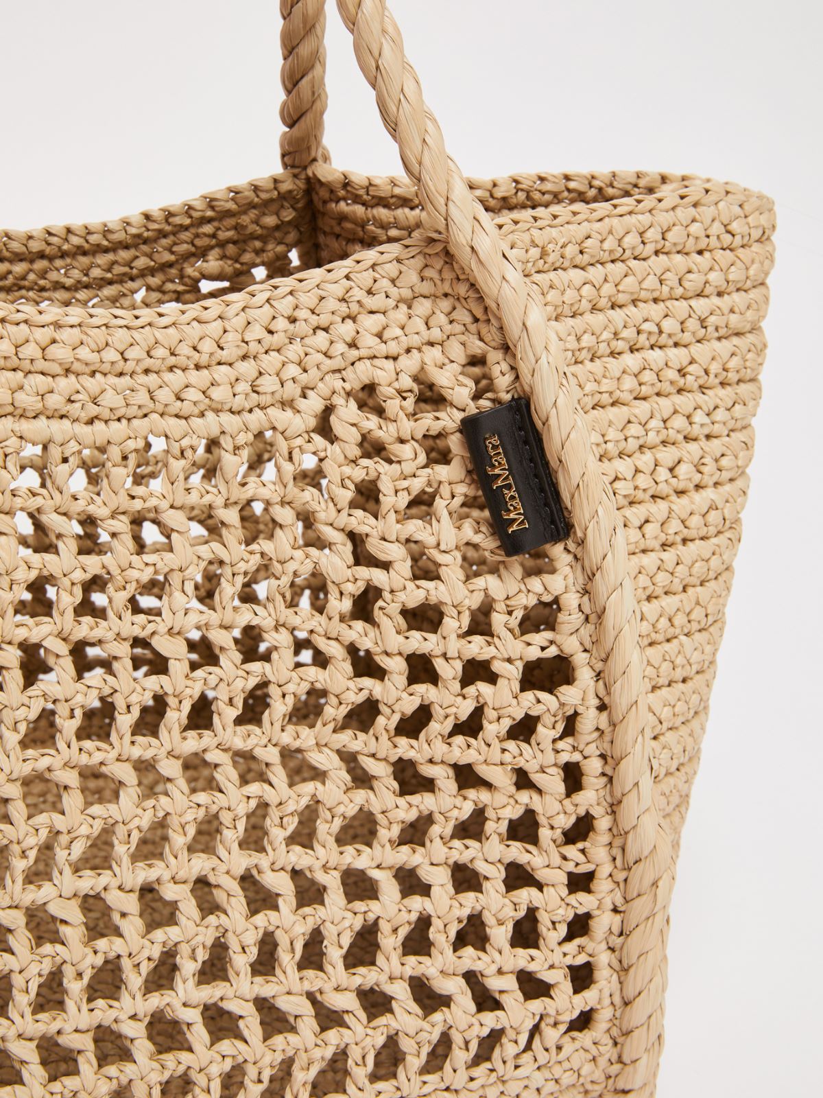Raffia-effect small Marine bag