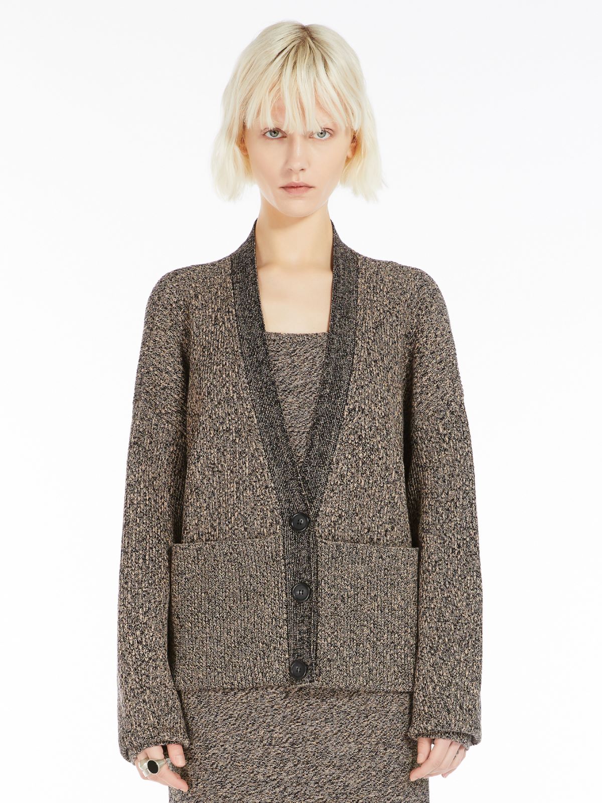 Stretch viscose maxi cardigan