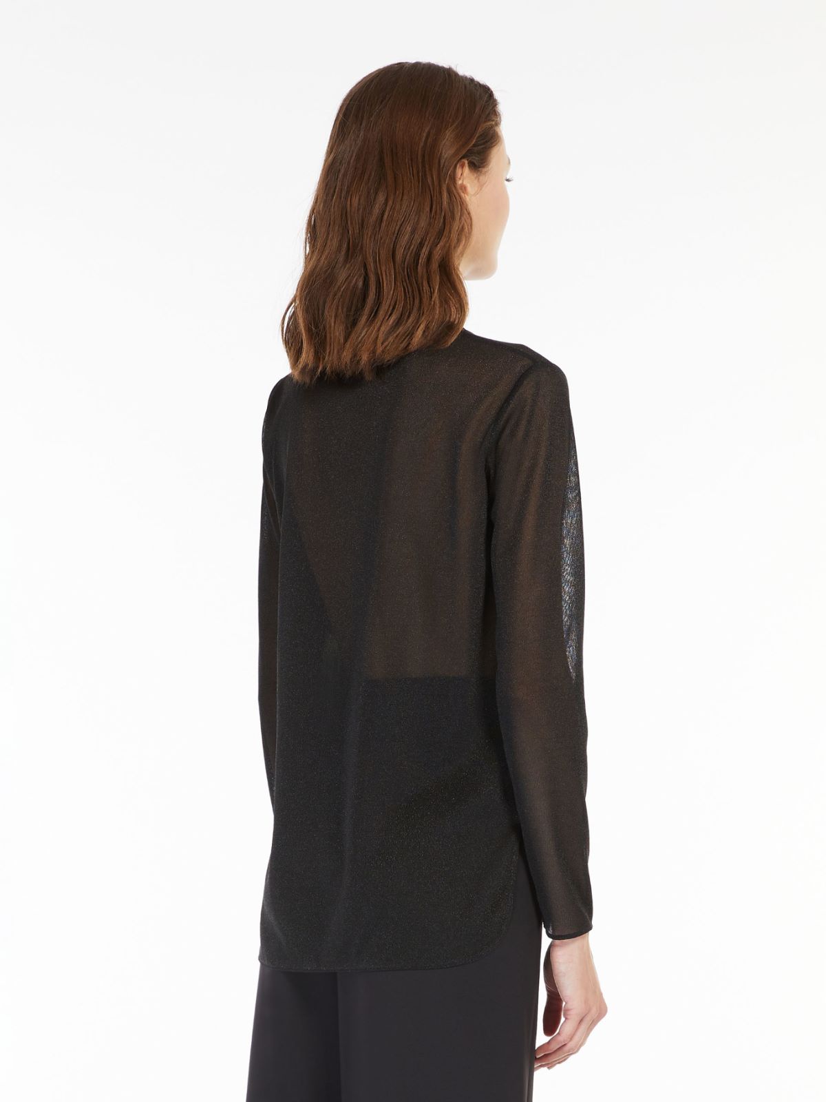 Crepe jersey and lurex T-shirt