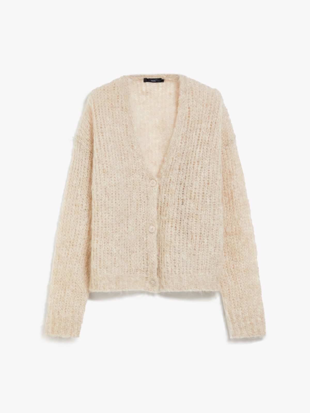 Oversized rib-knit mohair cardigan