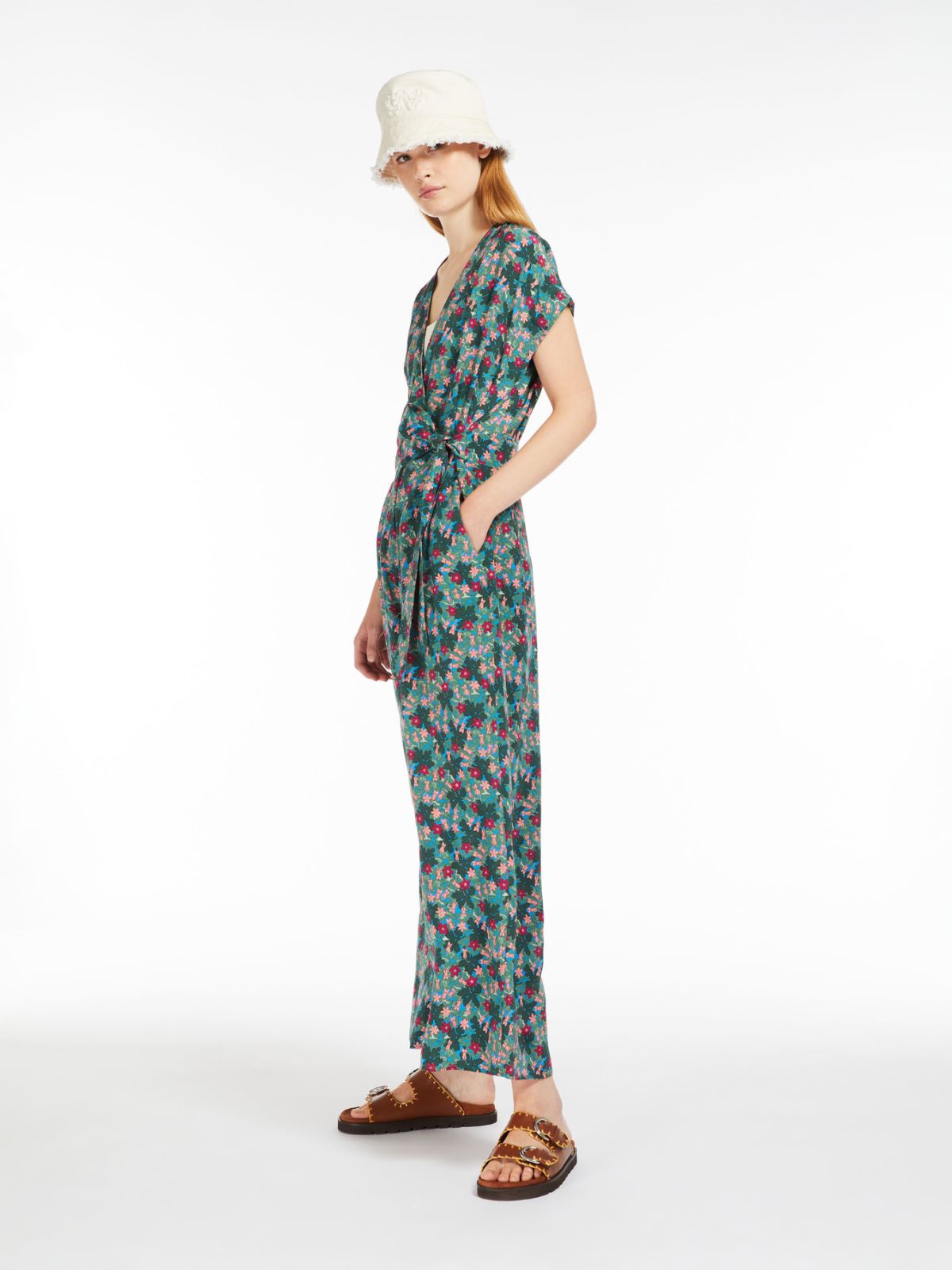 Silk crepe de chine jumpsuit