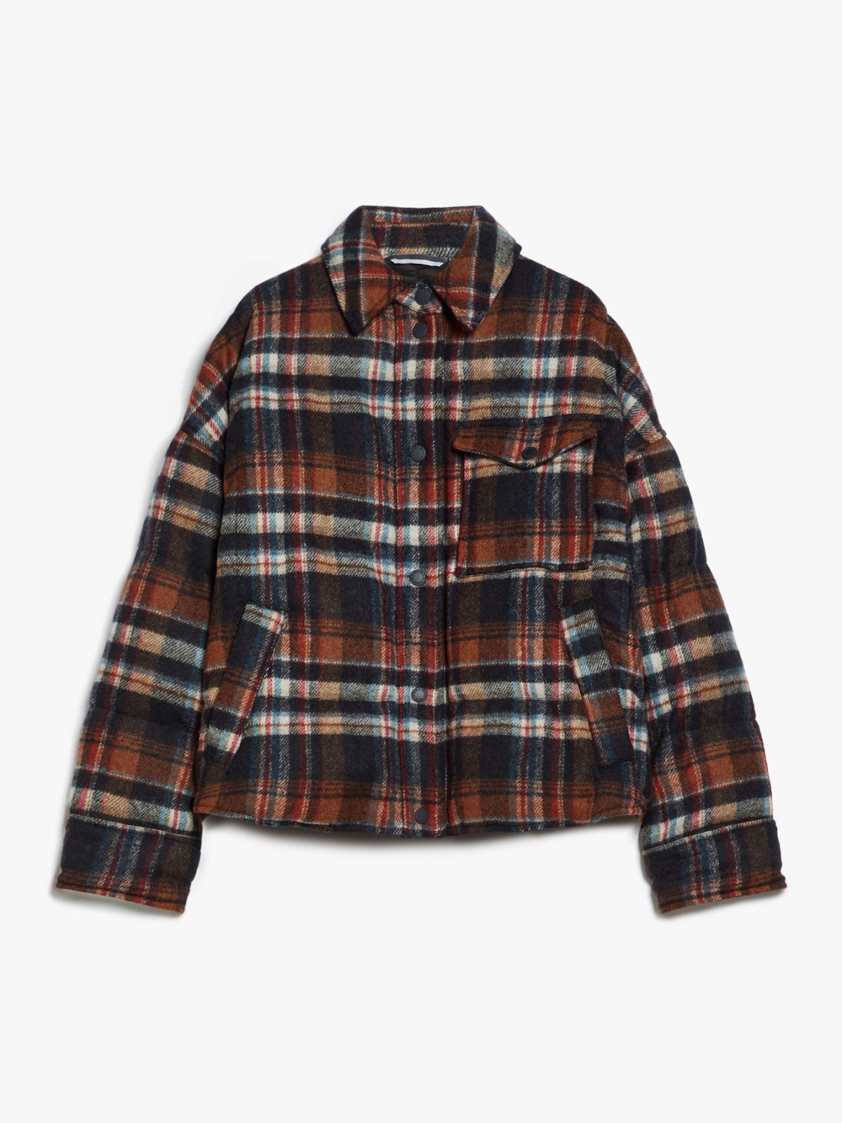 Chequered flannel down jacket