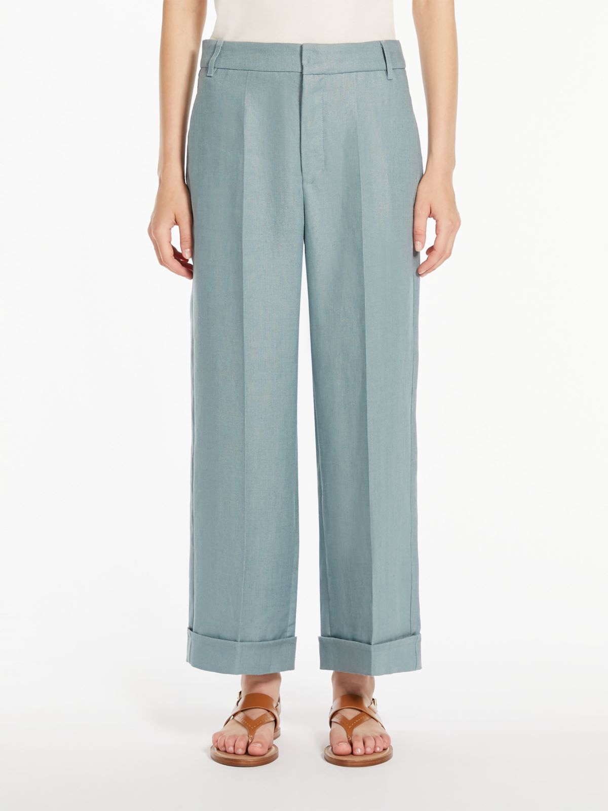 Linen canvas palazzo trousers