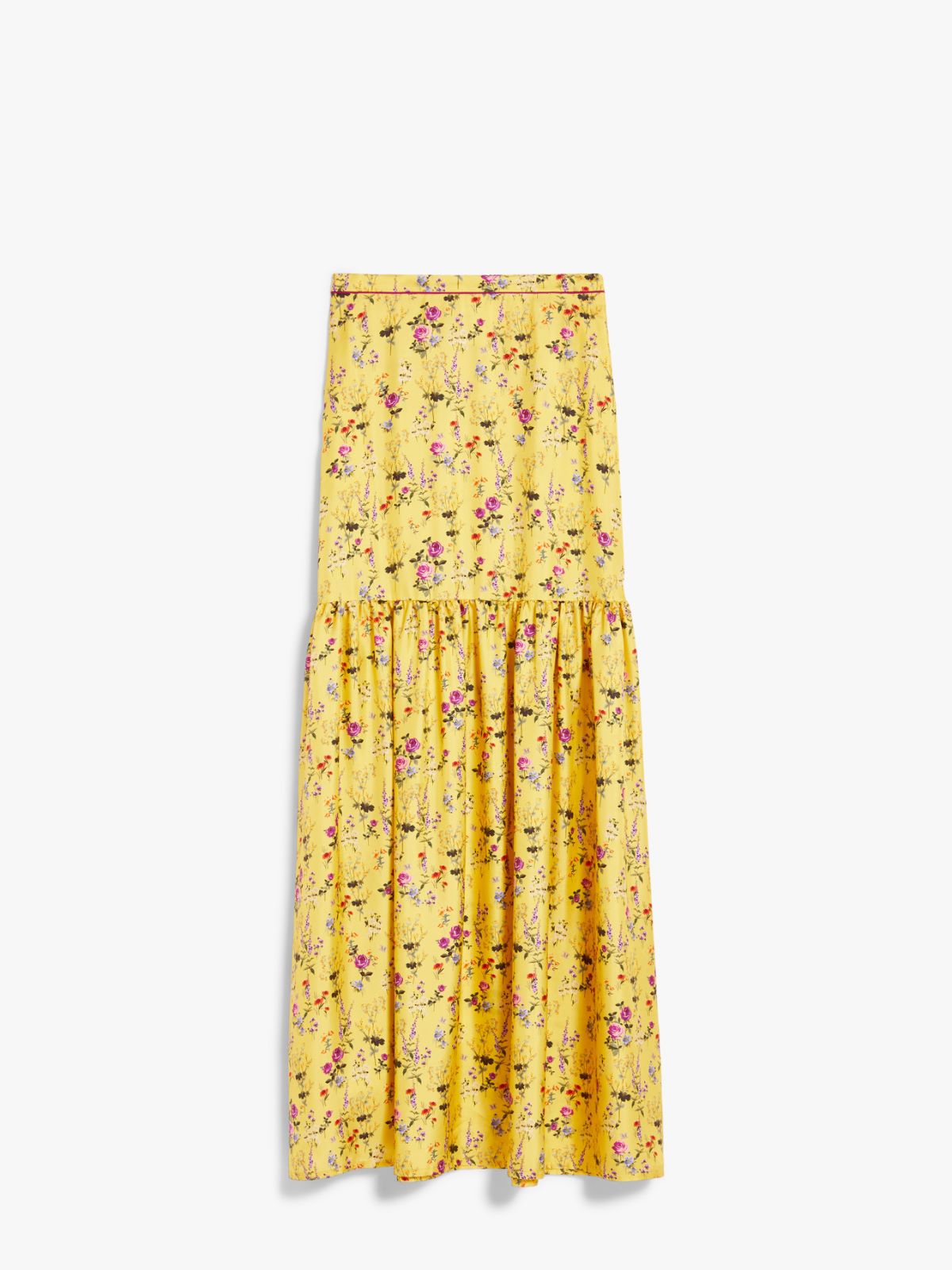 Long printed silk skirt