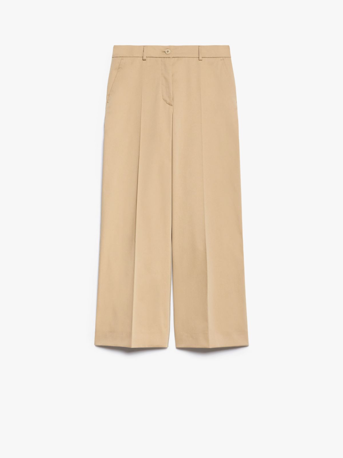 Cotton satin cropped trousers