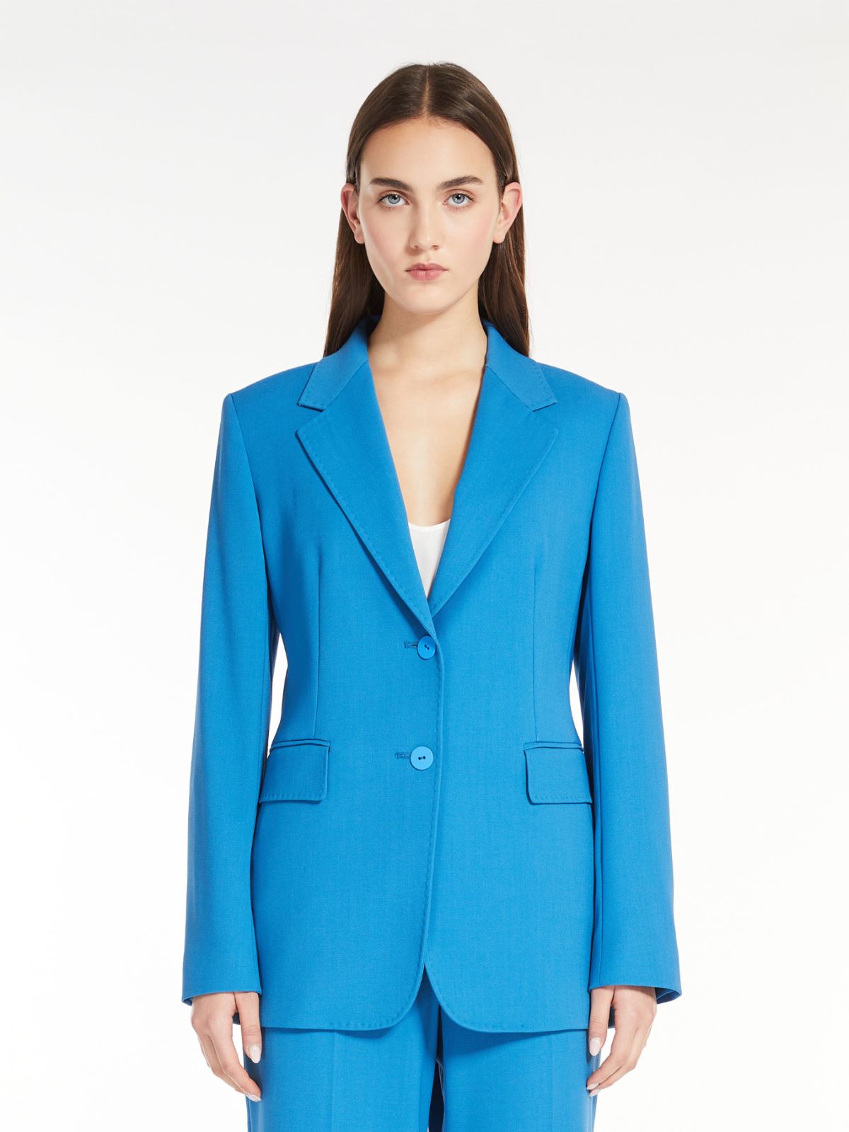 Single-breasted wool crepe blazer