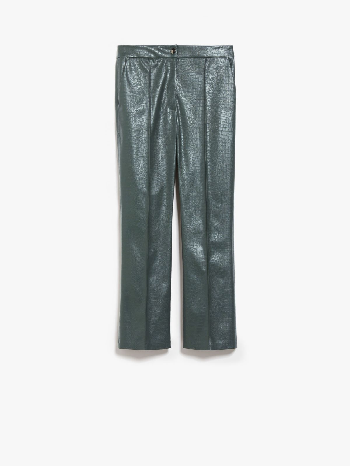 Crocodile-print jersey trousers