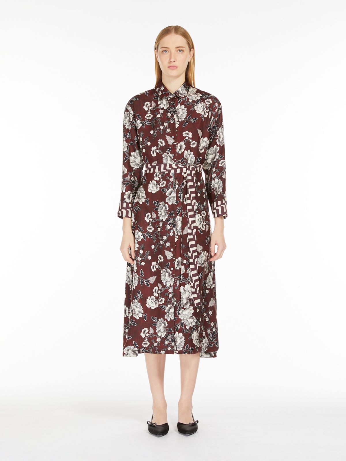 Reversible silk shirt dress