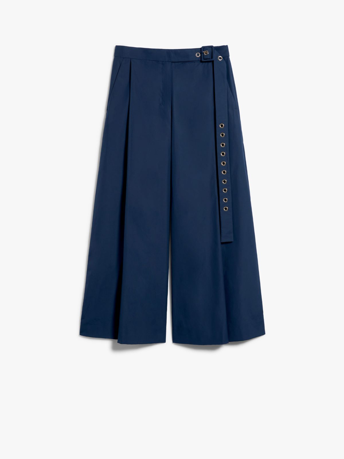 Wide-fit poplin trousers