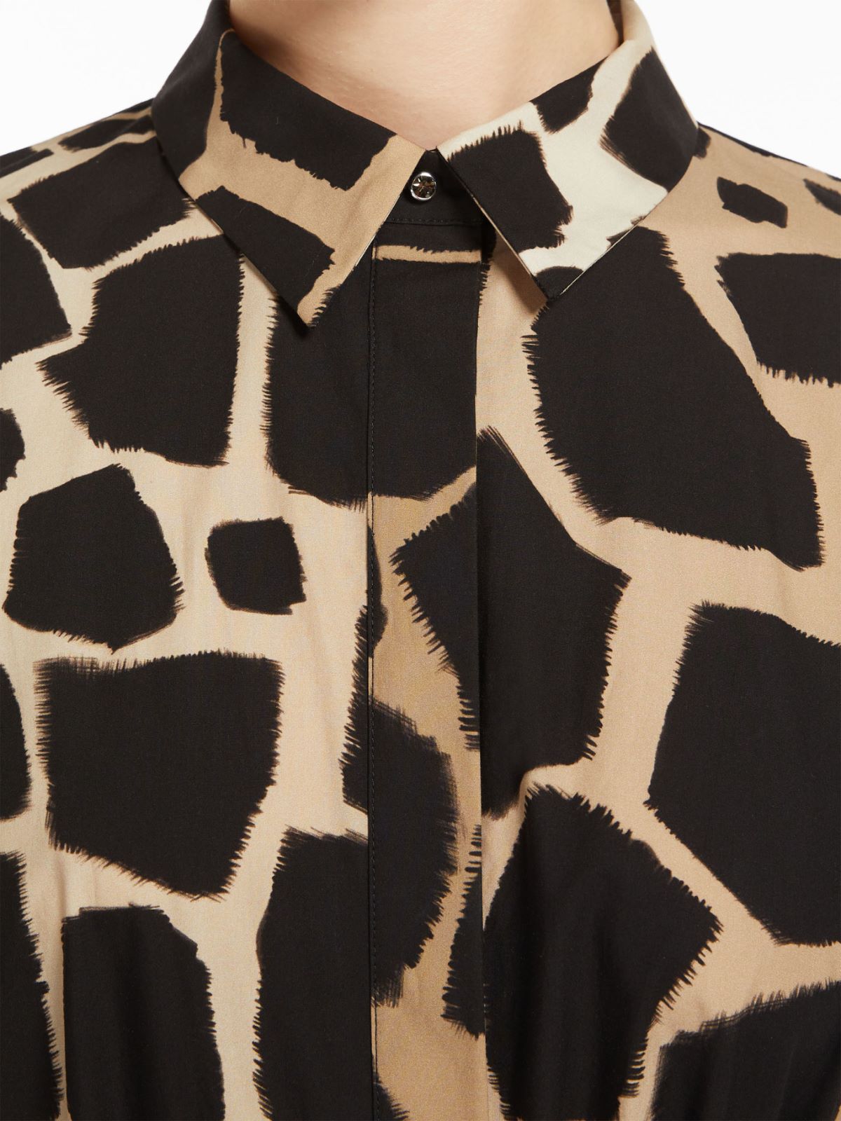 Printed poplin shirt dress