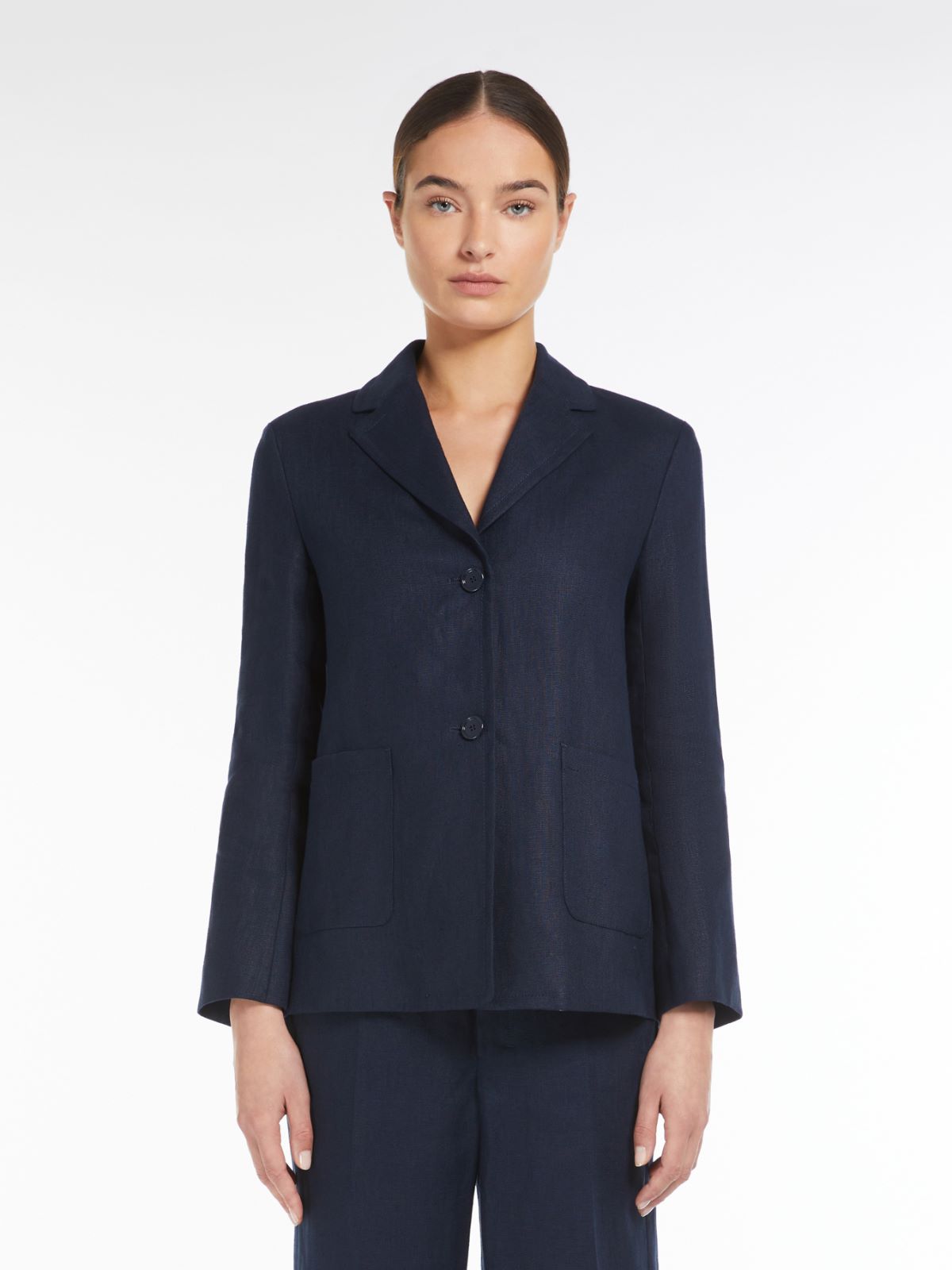 Single-breasted linen jacket