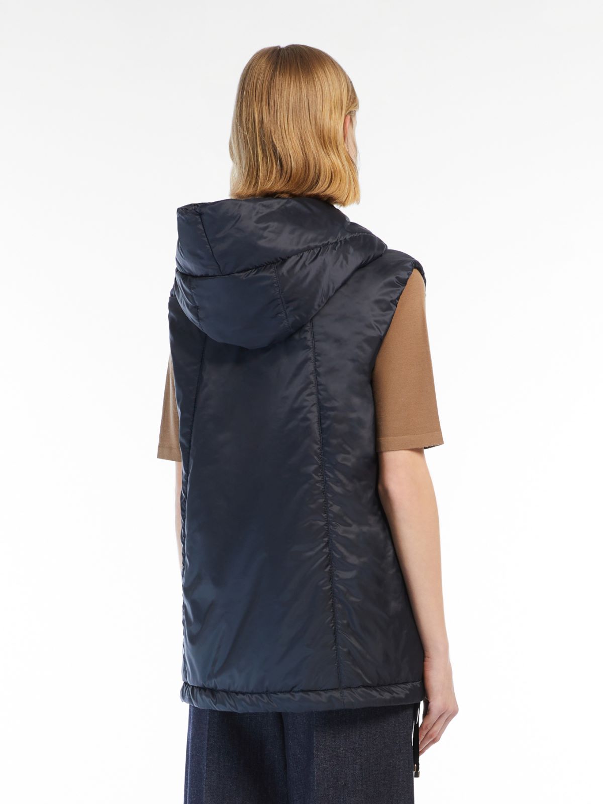 Water-repellent technical canvas gilet