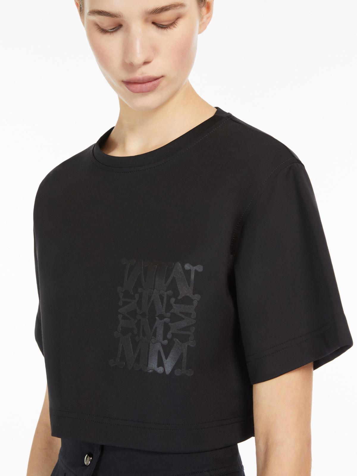 Scuba jersey cropped T-shirt