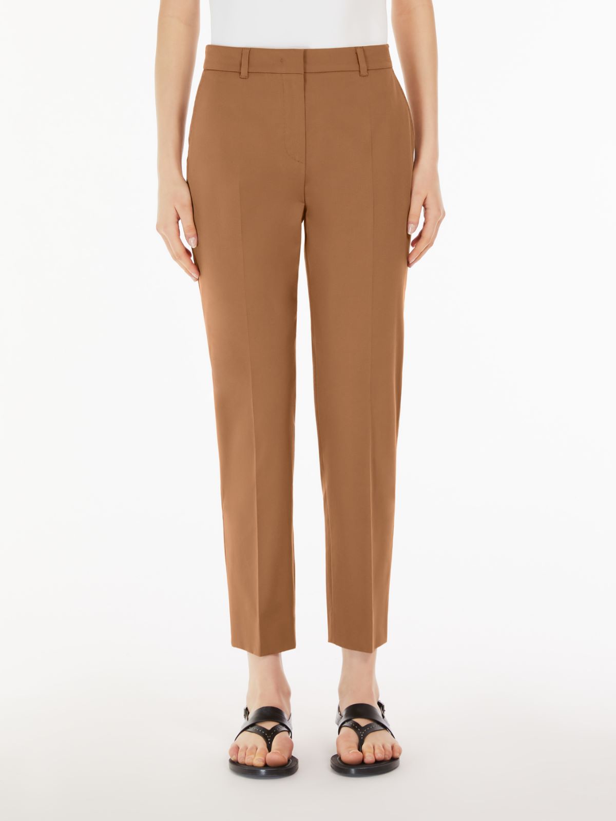 Cotton cigarette trousers