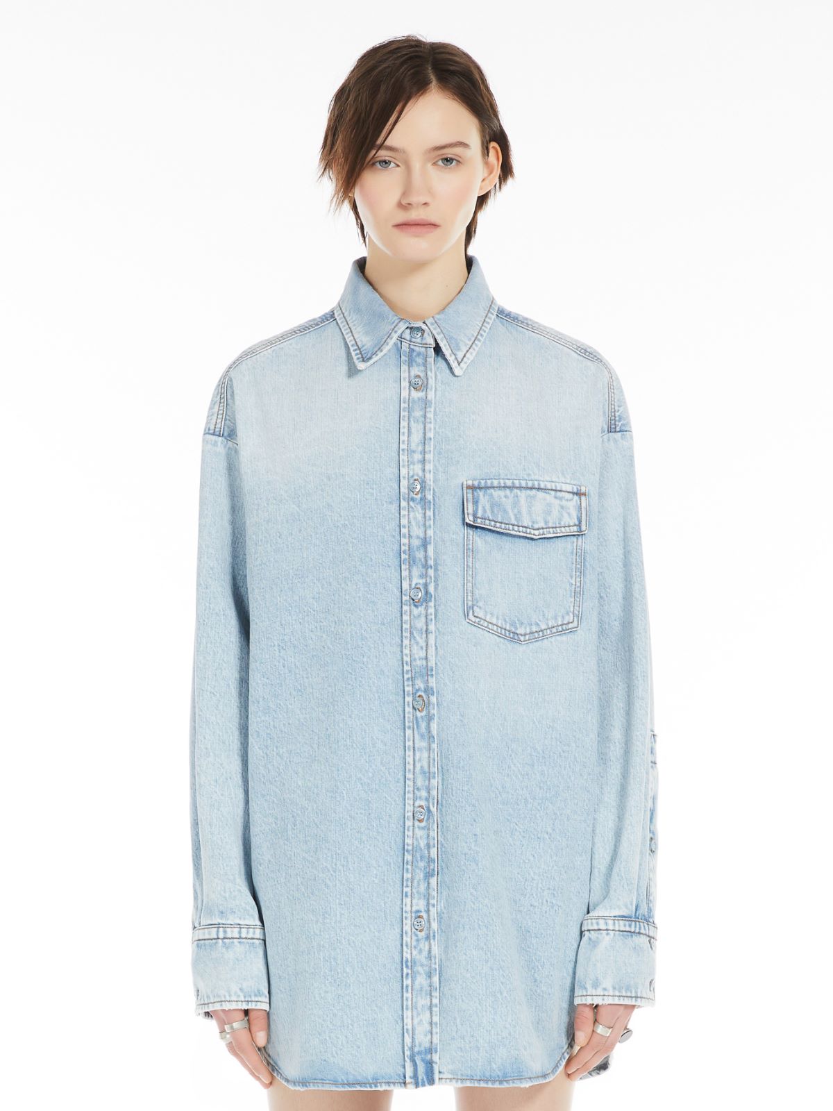 Oversized denim blouse