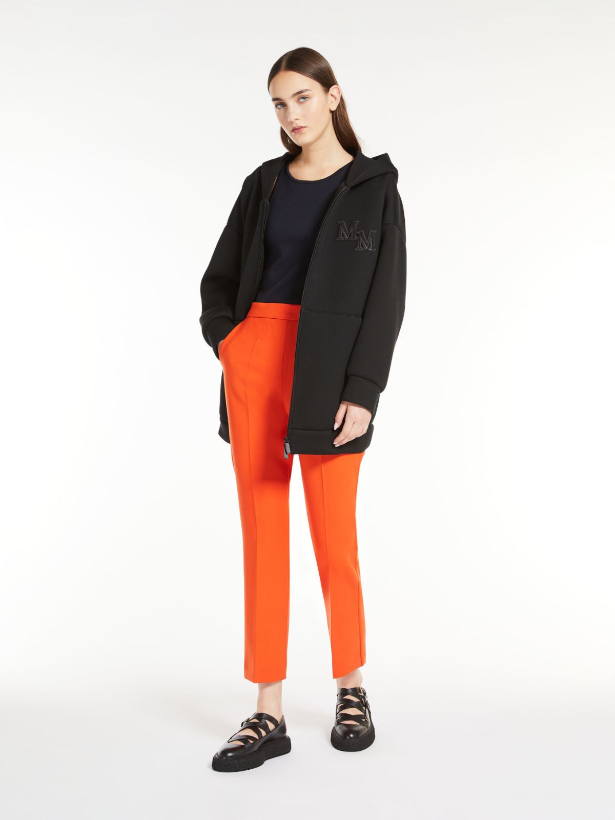Wool crêpe ankle-length trousers