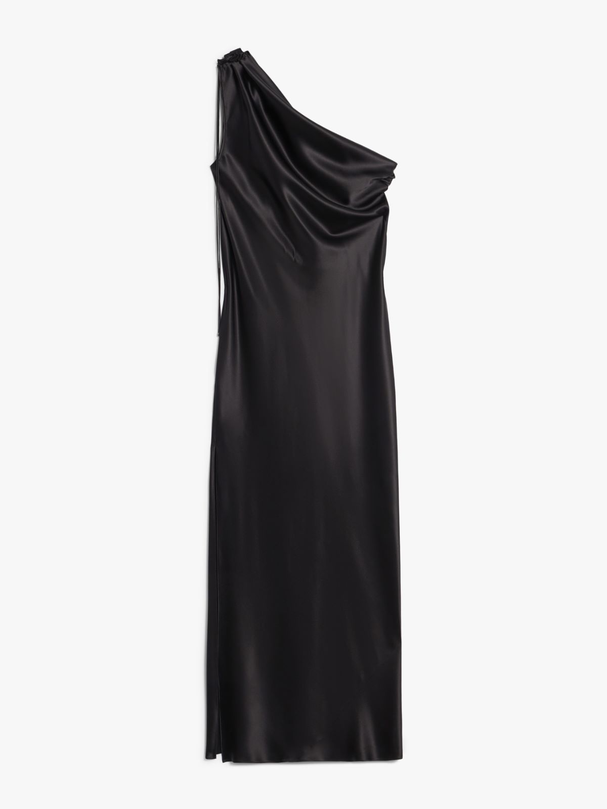 One-shoulder dress in silk satin