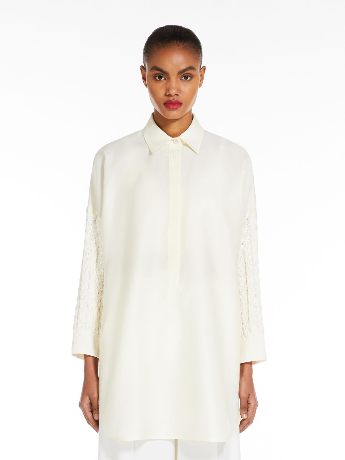 Oversized shirt in brushed cotton