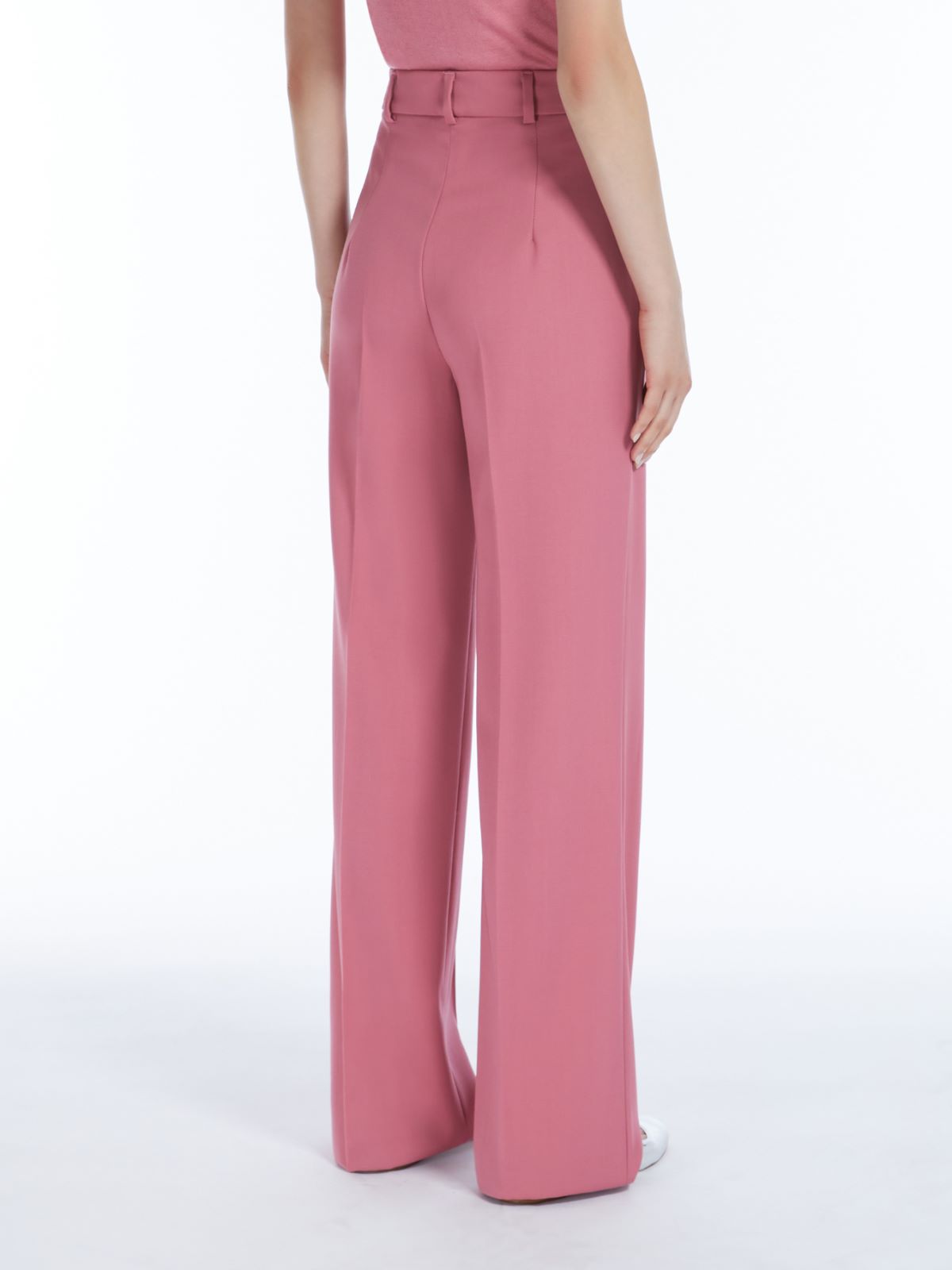 Wool crêpe satin trousers