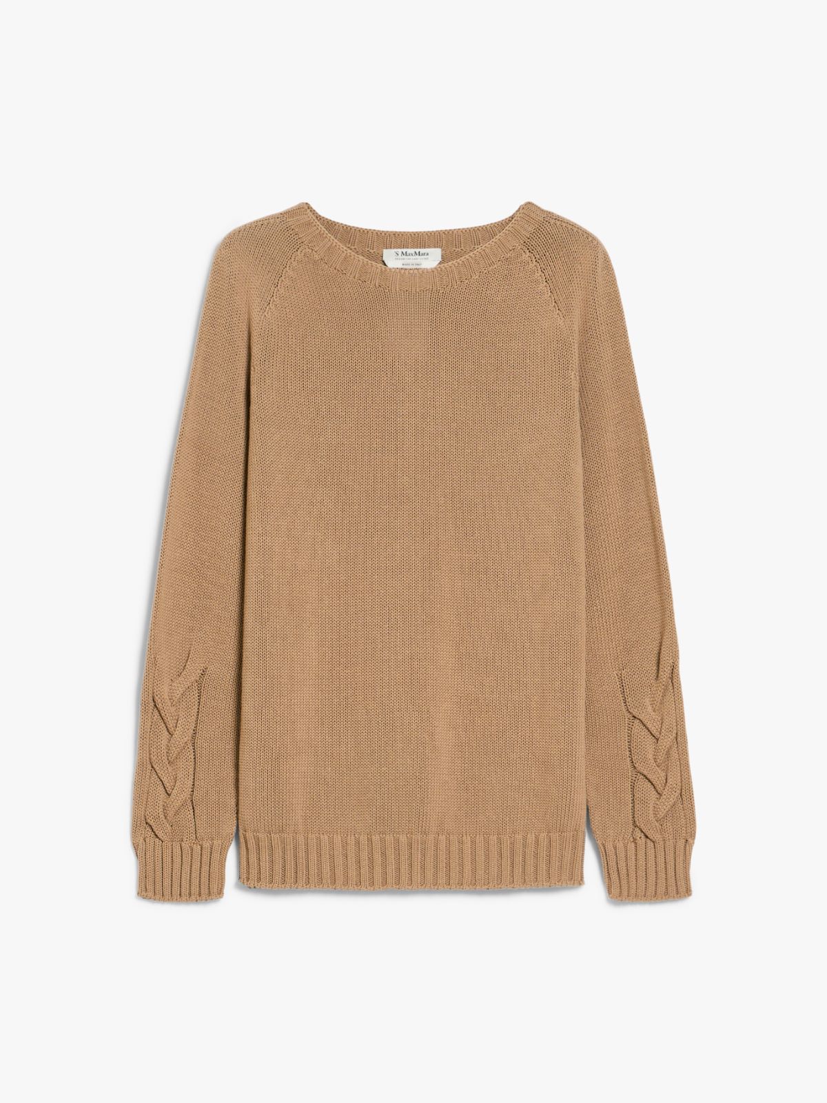 Cable-knit sweater in cotton yarn